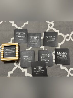 Inspirational Quote Card Deck - Black & Gold Box